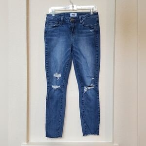 Paige Women's Blue Distressed Verdugo Ankle Jeans.  Size 30